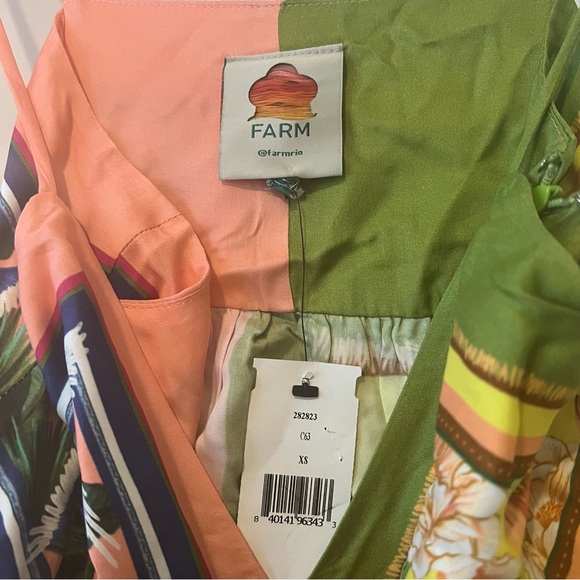 NWT Farm Rio Double Scarfs Pastel Midi dress sz XS - Picture 4 of 6